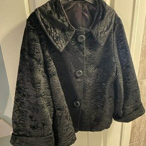 Vintage Coat, Lined, Black, S/M